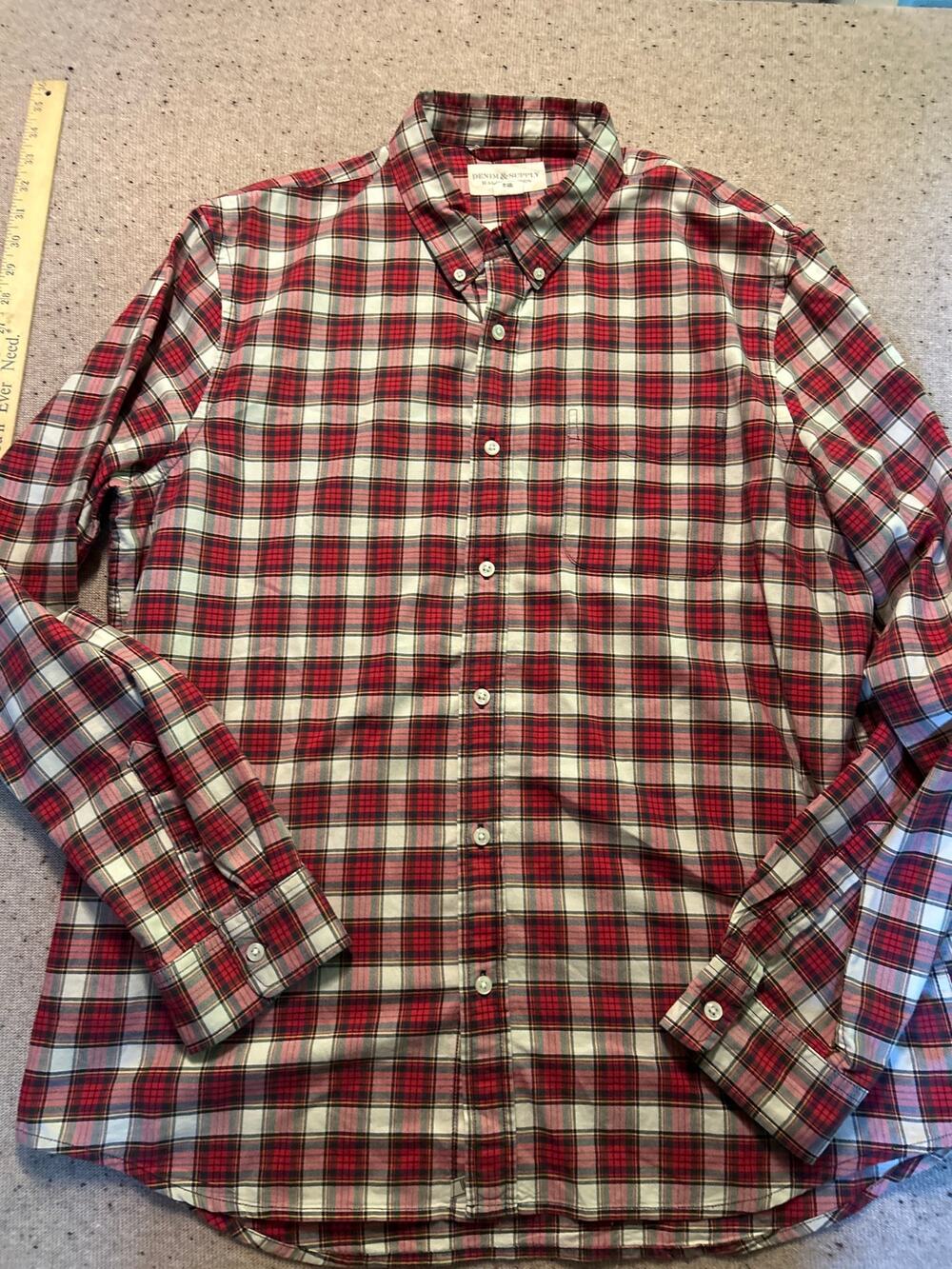 Ralph Lauren Denim & Supply Plaid Tartan Button Down Men's Shirt XL